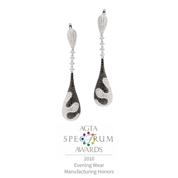 Midnight Flame Diamond Drop Earrings