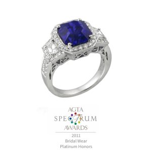 Sapphire & Diamond Platinum Ring