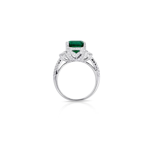 Platinum Emerald and Diamond Ring - Image 2