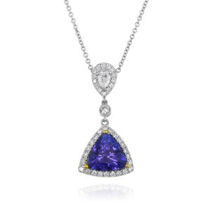 Trillion Tanzanite & Diamond Pendant