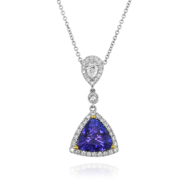 Trillion Tanzanite & Diamond Pendant