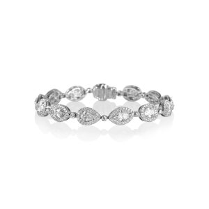 Mixed Shape Diamond Halo Bracelet