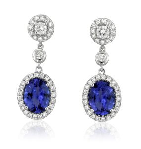 Tanzanite and Diamond Drop Earrings