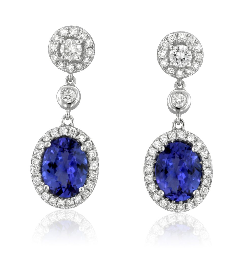 Tanzanite and Diamond Drop Earrings