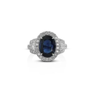 Blue Sapphire & Diamond Cocktail Ring