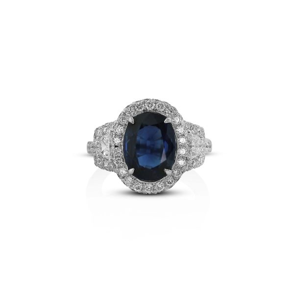 Blue Sapphire & Diamond Cocktail Ring