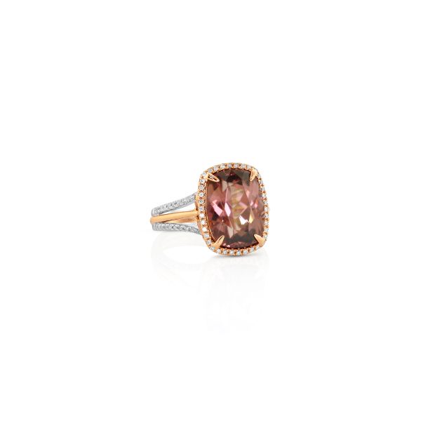Cushion Brown Zircon Ring
