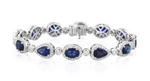 Blue Sapphire Diamond Tennis Bracelet