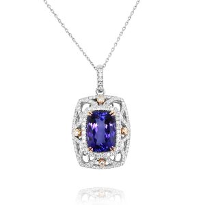 Tanzanite & Diamond Art Deco Pendant