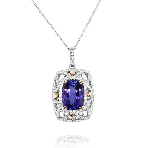 Tanzanite & Diamond Art Deco Pendant