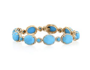 Oval Turquoise and Diamond Bracelet