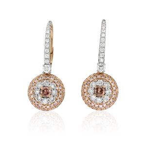 Pink Diamond and White Diamond Earrings