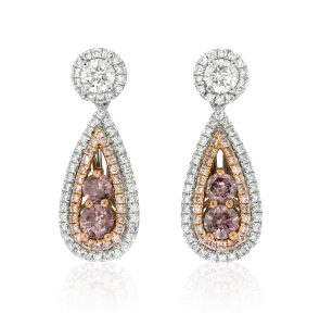 Pink Diamond Drop Earrings