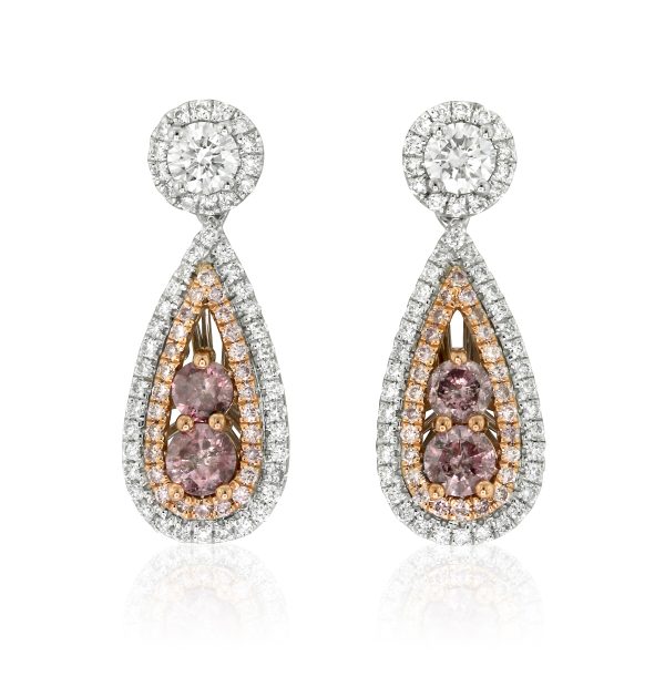 Pink Diamond Drop Earrings