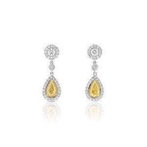Fancy Yellow Diamond Drop Earrings