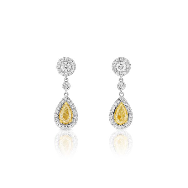 Fancy Yellow Diamond Drop Earrings