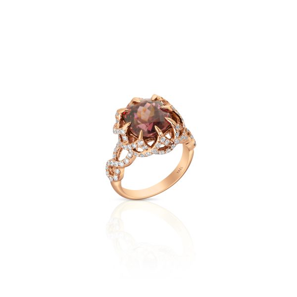 Brown Zircon Floral Ring