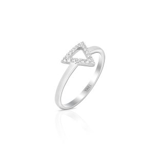 White Gold Diamond Chevron Ring