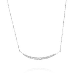 White Gold Diamond Bar Necklace