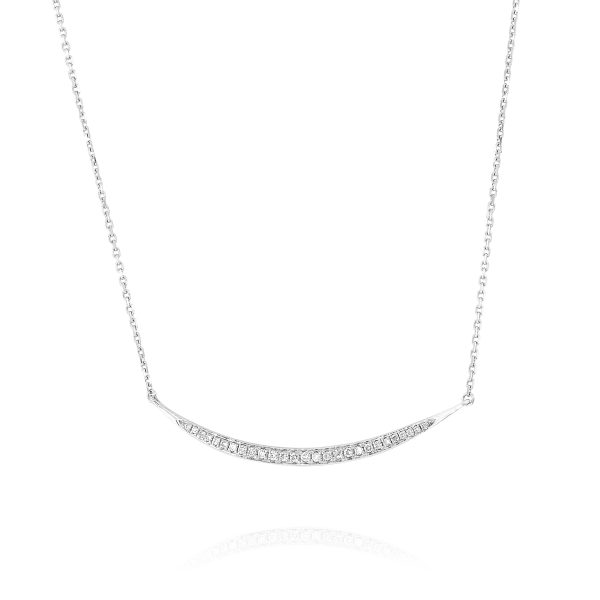White Gold Diamond Bar Necklace