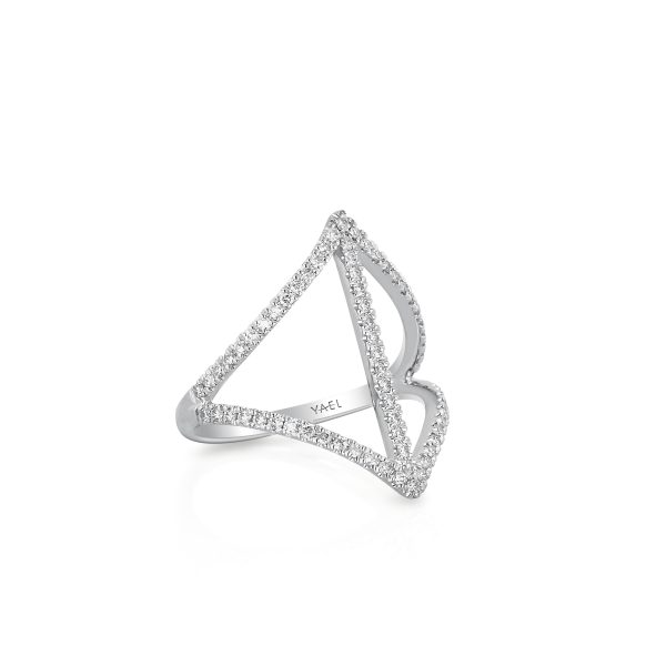 White Gold Diamond Geometric Ring - Image 2