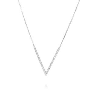 White Gold Diamond Chevron Pendant