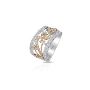 Two-Tone Vine Diamond Band