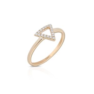 Rose Gold Diamond Chevron Ring