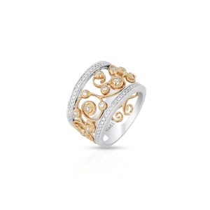 Rose Gold Vine Diamond Wide Band