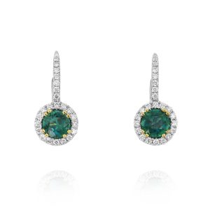 Emerald and Diamond Drop Earrings