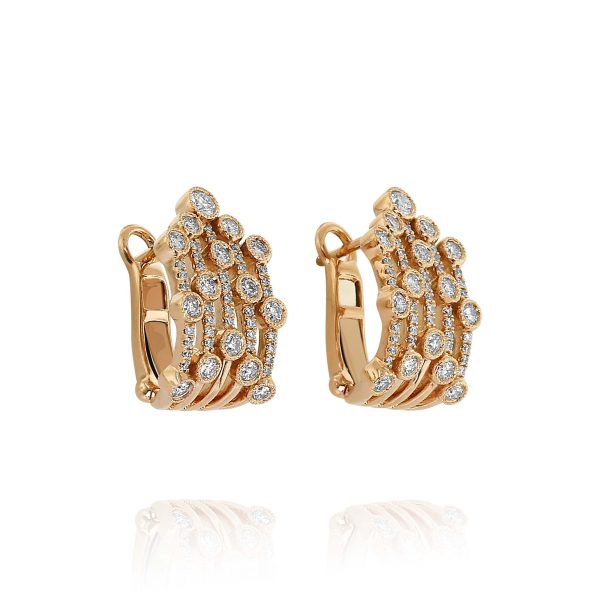 Diamond Cluster Earrings in Rose Gold - Image 2