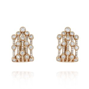 Diamond Cluster Earrings in Rose Gold