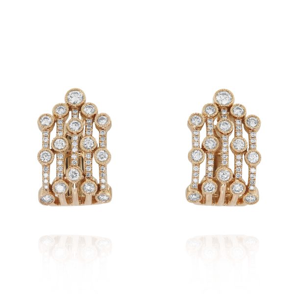 Diamond Cluster Earrings in Rose Gold
