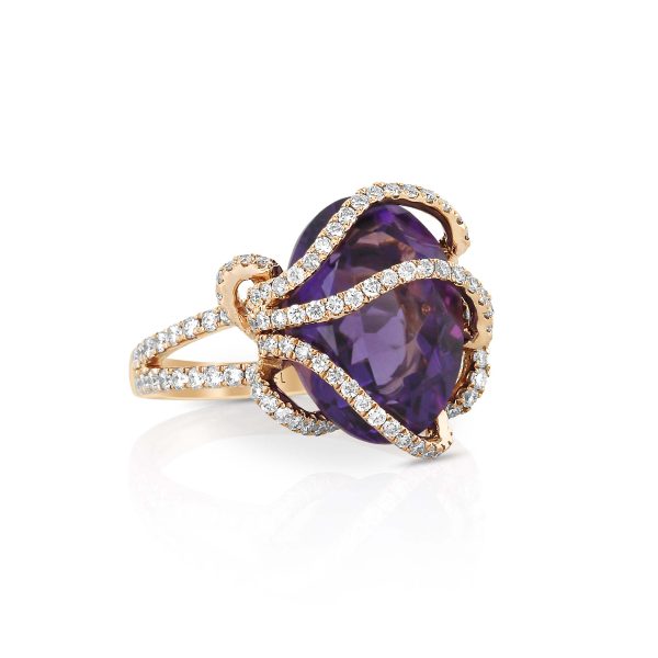 Helix Oval Amethyst Ring - Image 2