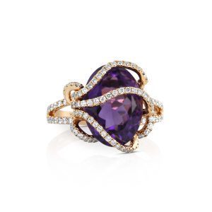 Helix Oval Amethyst Ring