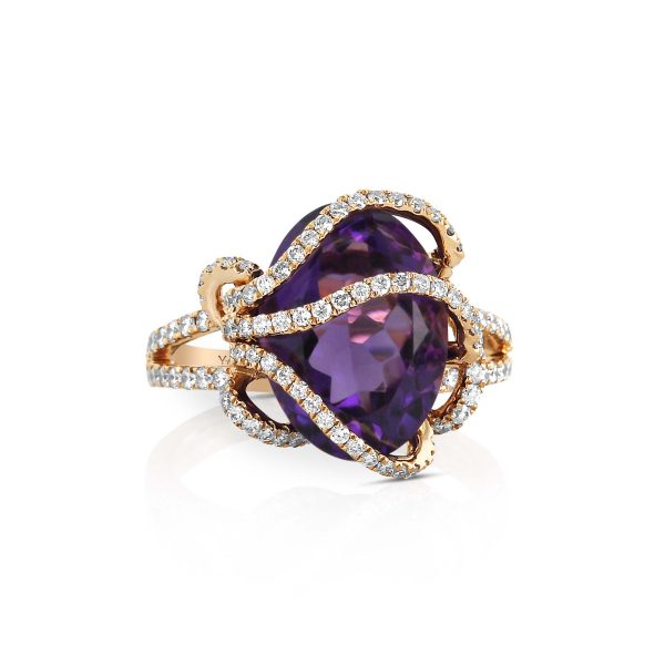 Helix Oval Amethyst Ring