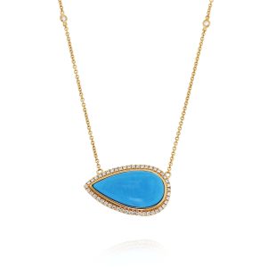 Pear Turquoise Pendant Necklace
