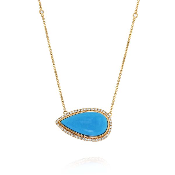Pear Turquoise Pendant Necklace