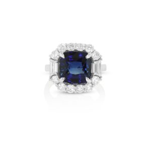 Platinum Blue Sapphire Statement Ring