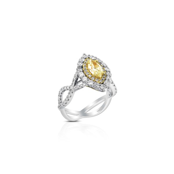 Marquise Fancy Yellow Diamond Ring - Image 3