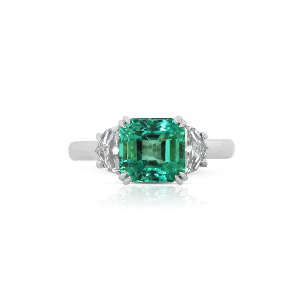 GIA Certified Emerald and Diamond Ring