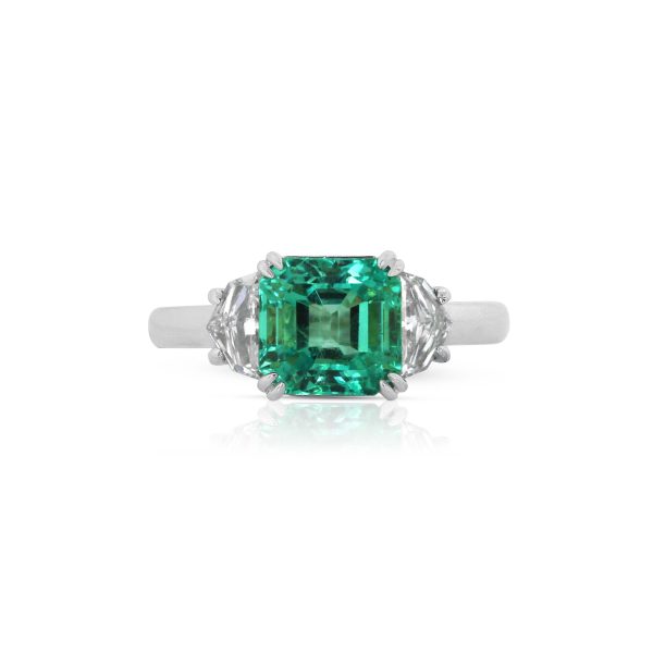GIA Certified Emerald and Diamond Ring