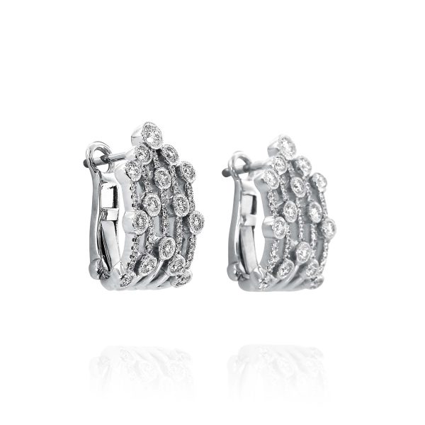 Diamond Cluster Earrings - Image 2