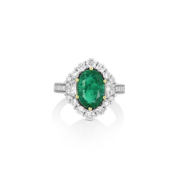 Oval Emerald and Diamond Ring