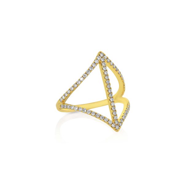 Geometric Diamond Statement Ring - Image 2