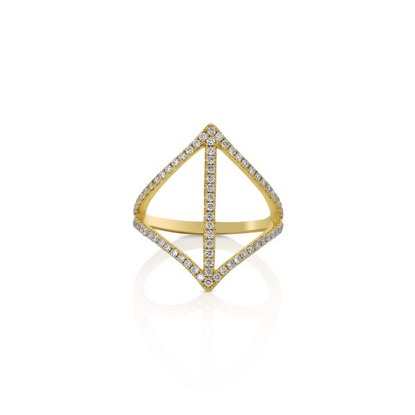 Geometric Diamond Statement Ring - Image 3