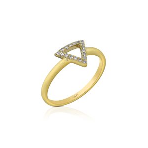 Yellow Gold Diamond Chevron Ring
