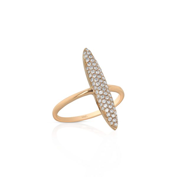 Rose Gold Diamond Bar Ring - Image 2