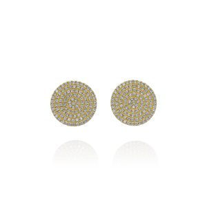 Large Diamond Circle Stud Earrings