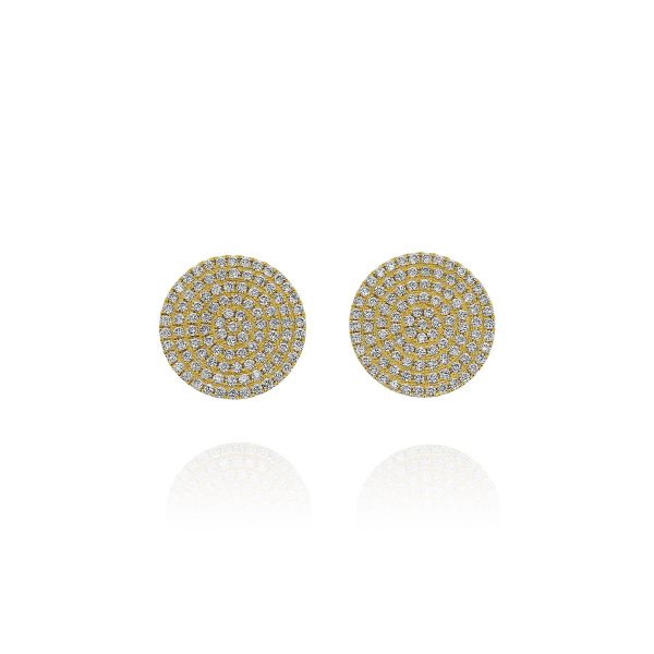 Large Diamond Circle Stud Earrings